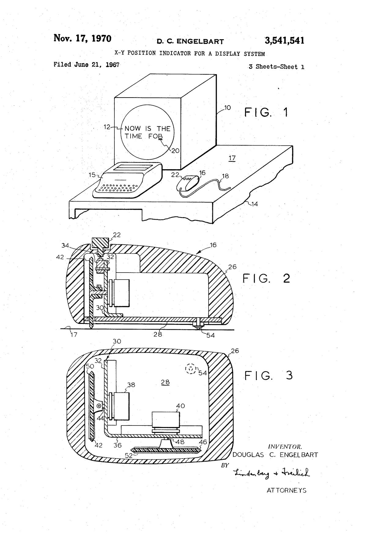 Image from Engelbart’s patent for a computer mouse.