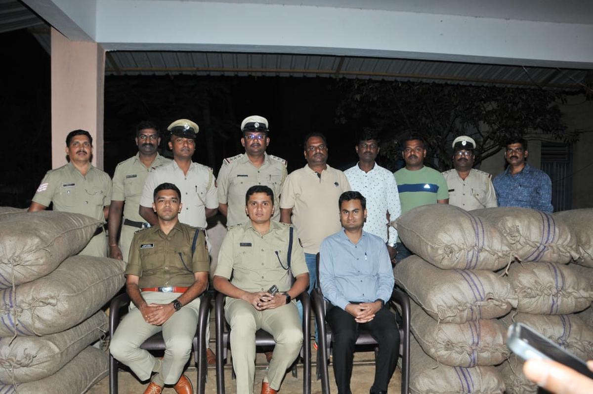 Shivamogga police arrest three from Madhya Pradesh, seize 24,500 kg of red areca