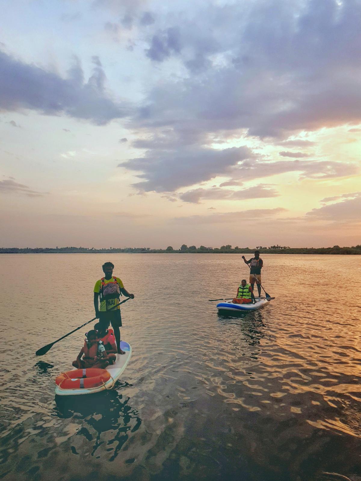 Paddlers at Mangrove Eco Bay Camp in Chidambaram