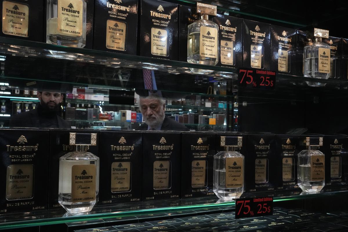Prices are seen marked in U.S. dollar instead of the Lebanese pounds in a store in Beirut, Lebanon, Wednesday, March 1, 2023. Lebanon started pricing consumer goods in supermarkets in U.S. dollars Wednesday as the value of the Lebanese pound hit new lows.