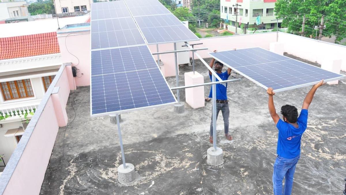 Rooftop solar system installed at SC household in Nellore, connected to grid