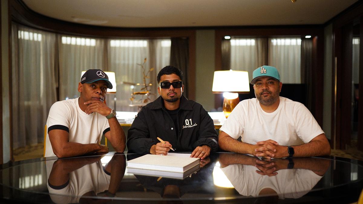 DJ Lyan (centre) with the Desi Trill members Ty Ty Smith (left) and Shabz Naqvi
