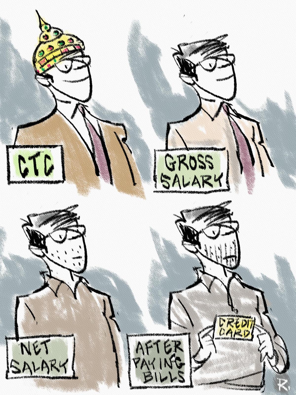 Um desenho animado de Ravikanth Nandula  