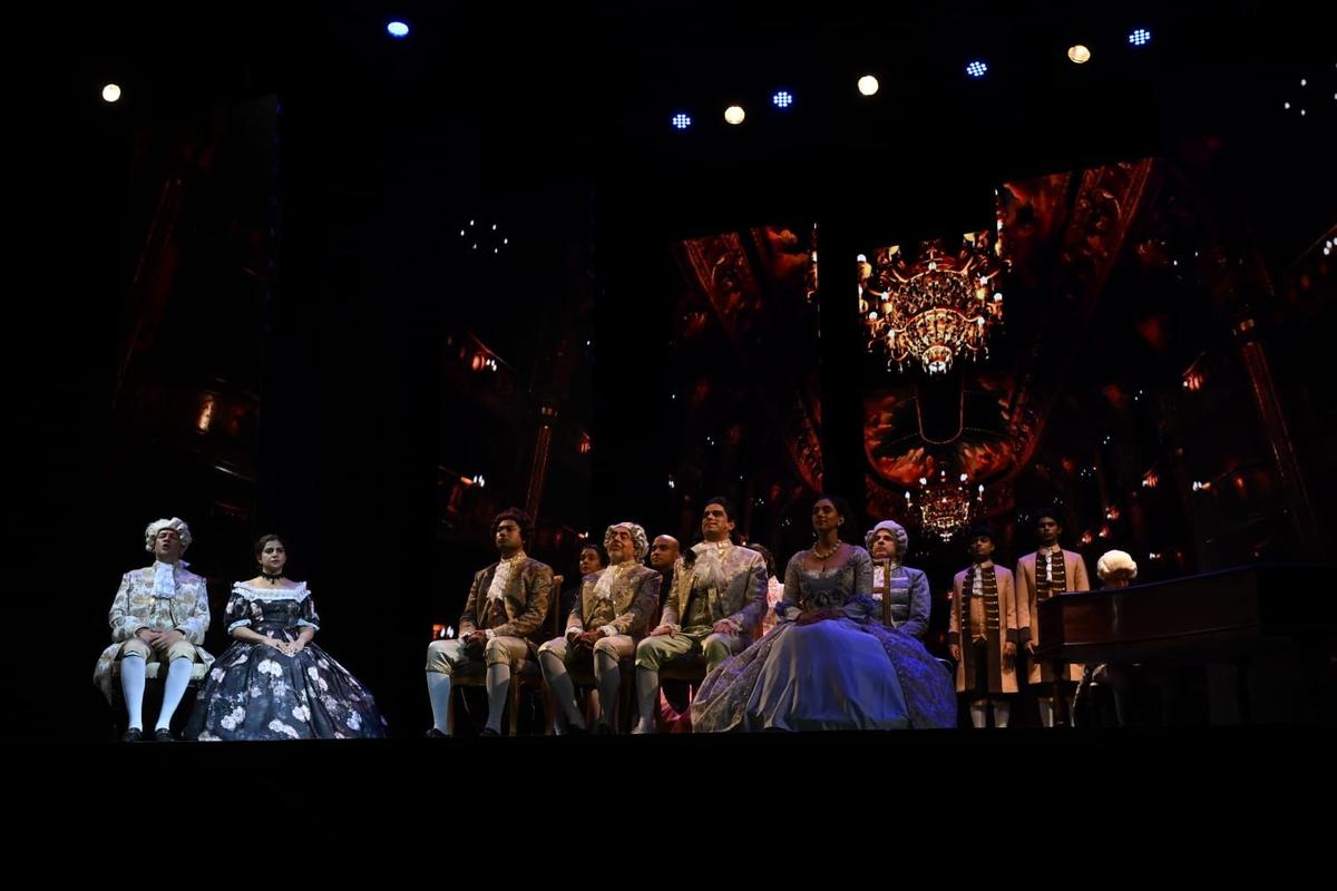 The scene of the court watching Mozart’s opera