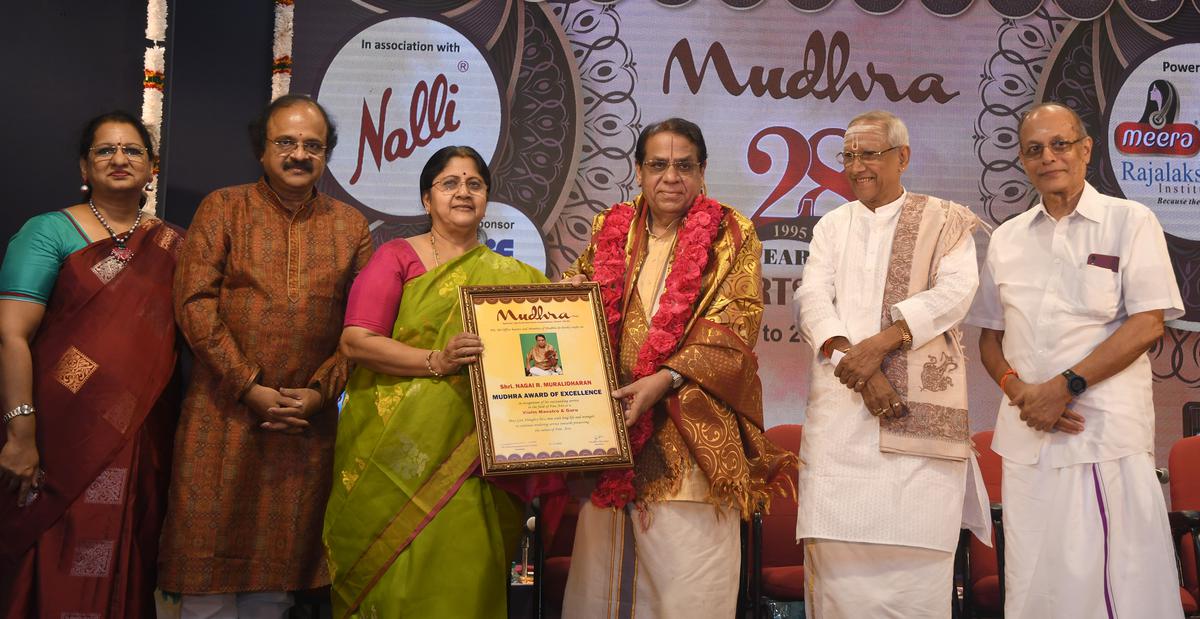 Violin maestro Nagai R. Muralidharan honoured with Mudhra Award of Excellence