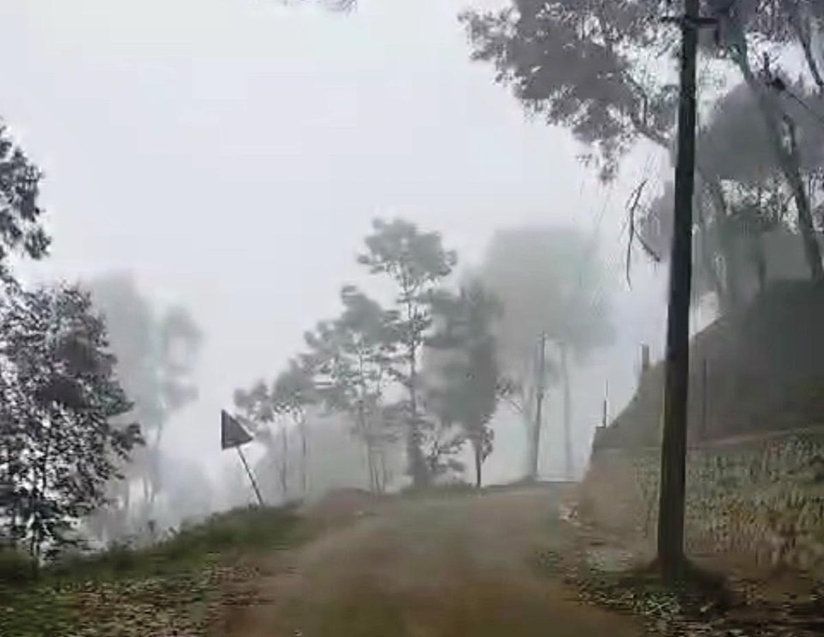Foggy hills at Kanthallur near Marayur in Idukki on Friday. 