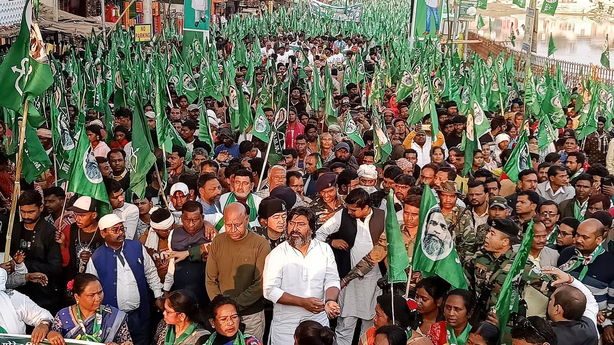 JMM holds huge rally to celebrate party’s 46th Foundation Day