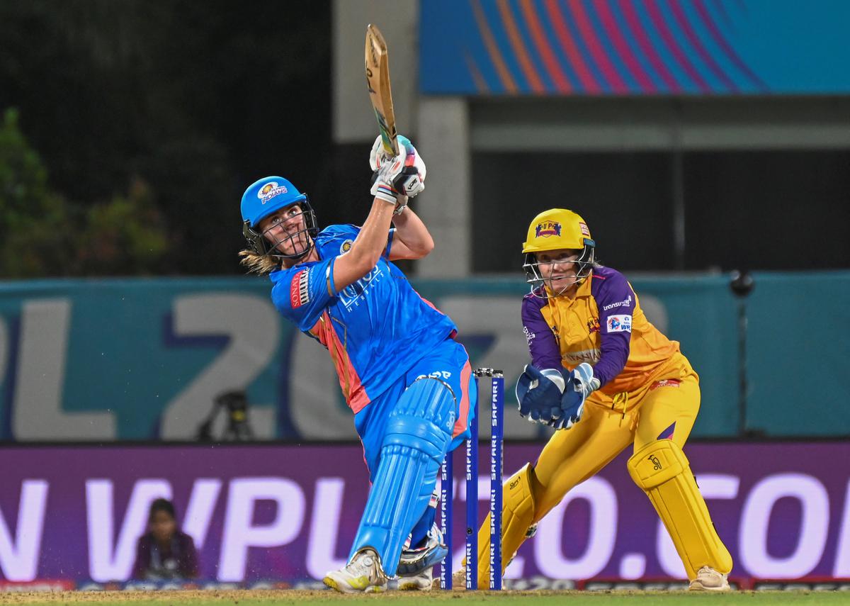 Best foot forward: Sciver-Brunt’s hurricane knock took MI to a formidable total. 