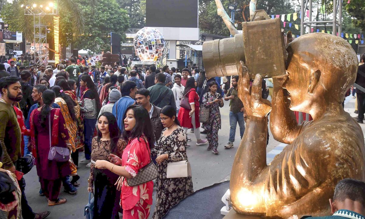 Visitors during the 30th Kolkata International Film Festival at Nandan, in Kolkata