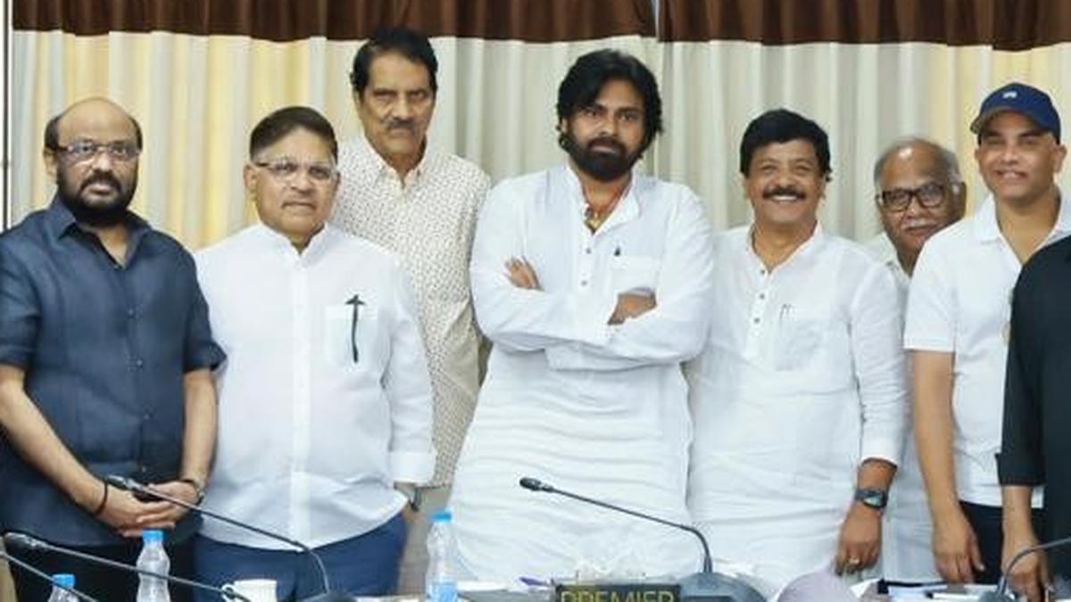 Film producers with Deputy CM Pawan Kalyan 