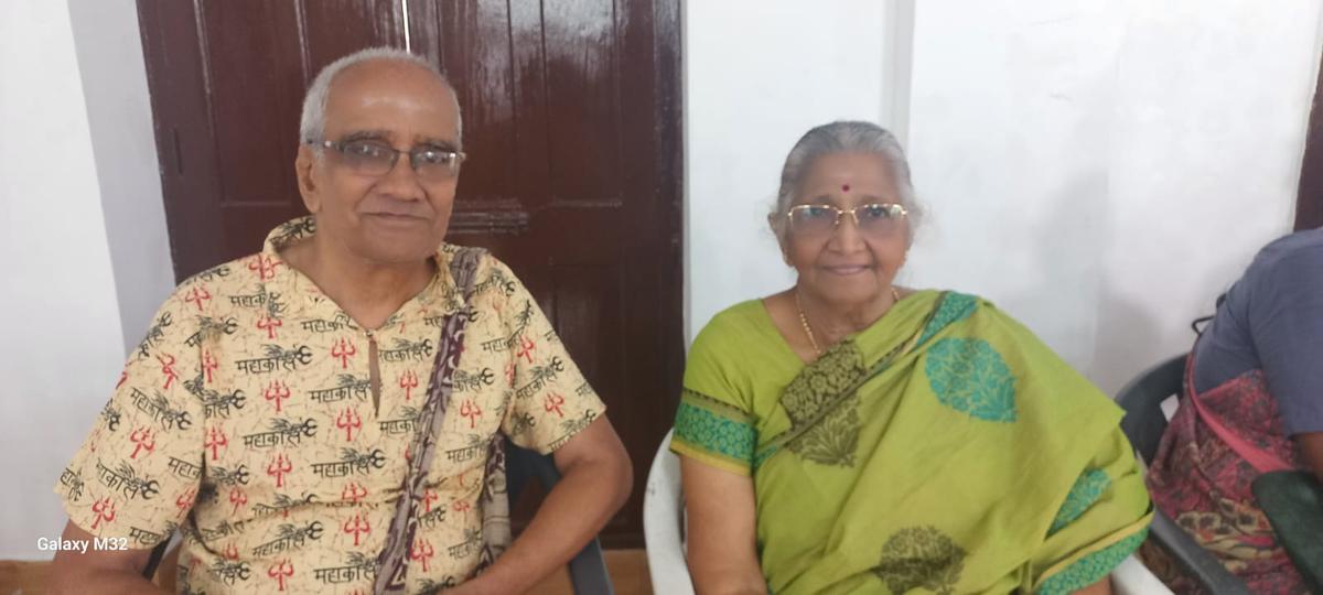 K.R. Jambunathan with Punitha, former teacher with Rosary School K.R. Jambunathan with Punitha, former teacher with Rosary School