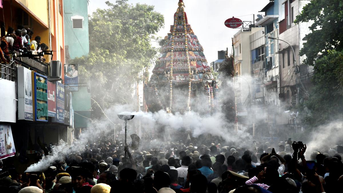 Kapaleeswarar temple car procession held as part of the 10-day Panguni festival