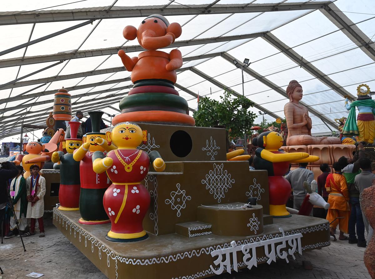 Tableau of Andhra Pradesh seen ahead of Republic Day Tableau of Andhra Pradesh seen ahead of Republic Day