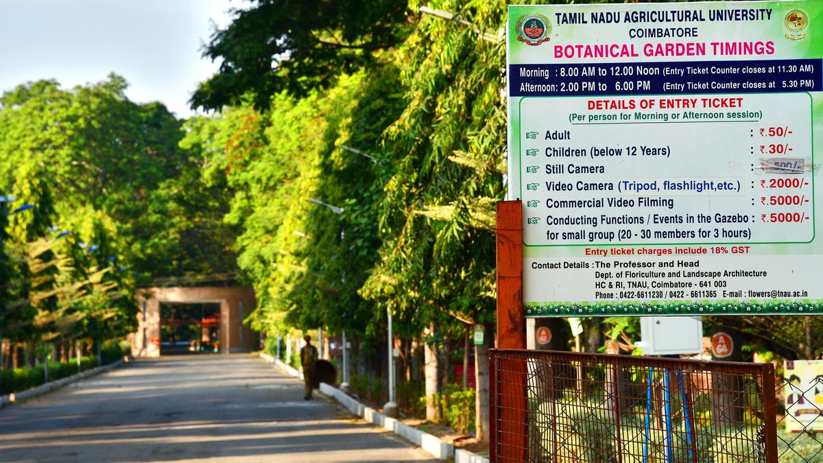 TNAU Botanical Garden undermaintained despite hiked entry fee The Hindu