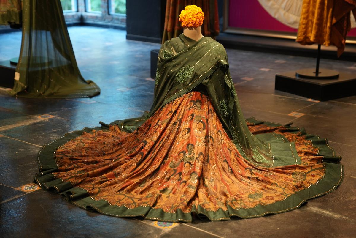 A kalamkari ensemble at Gaurang Shah’s textile museum-store