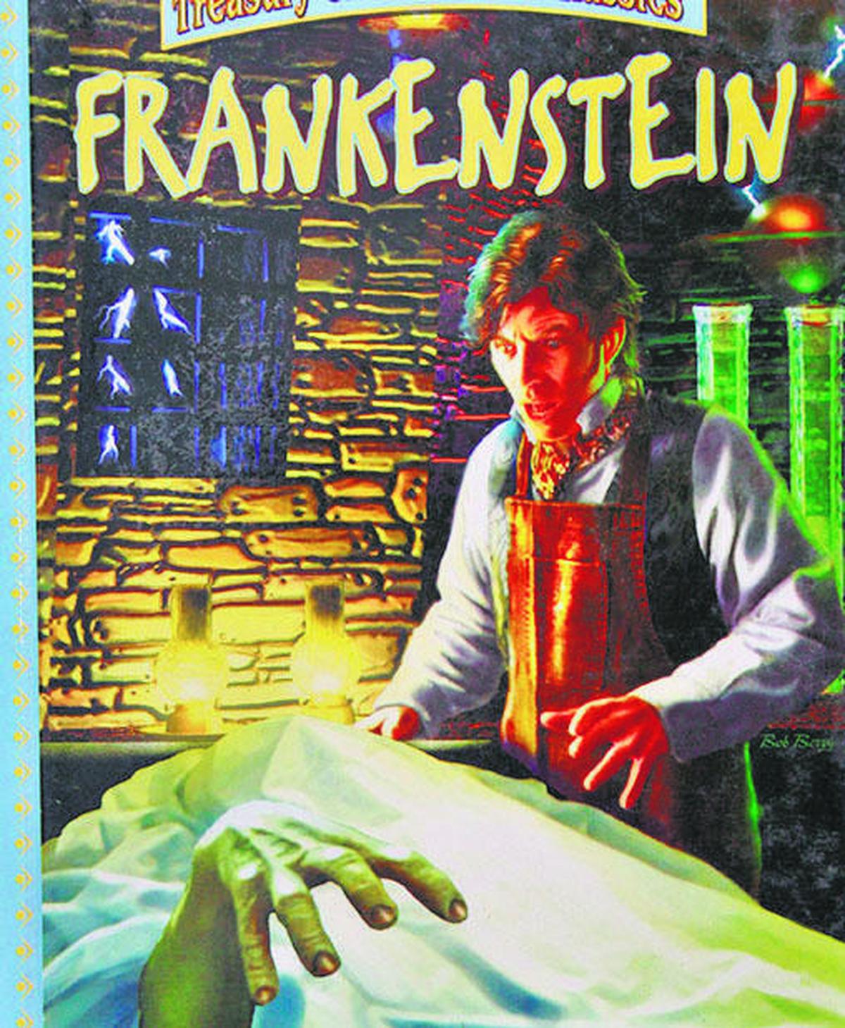 मैरी शेली द्वारा फ्रेंकस्टीन का पुस्तक कवर, एक सचित्र संस्करण।