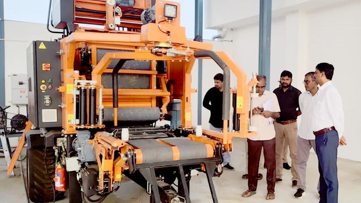 Collector inspects silage grass unit in Sathyamangalam