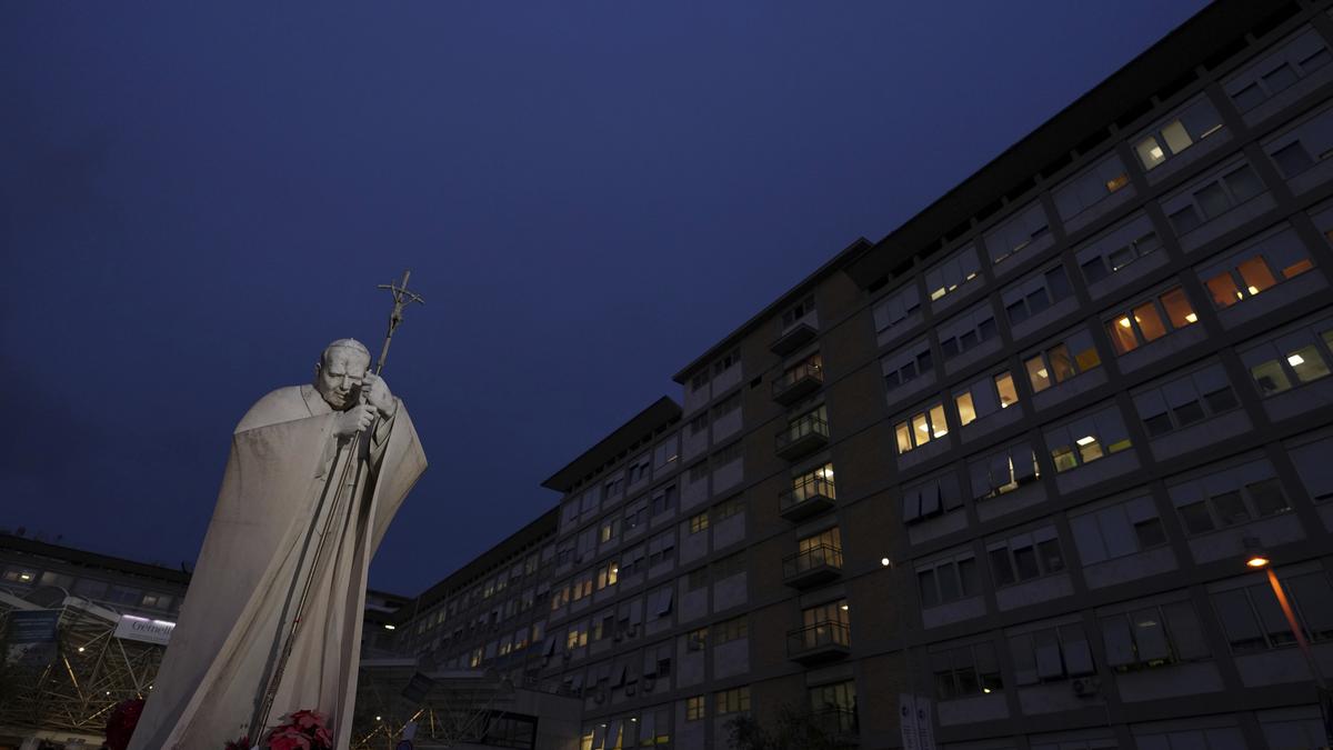 Pope Francis shows further slight improvement as he battles pneumonia, the Vatican says