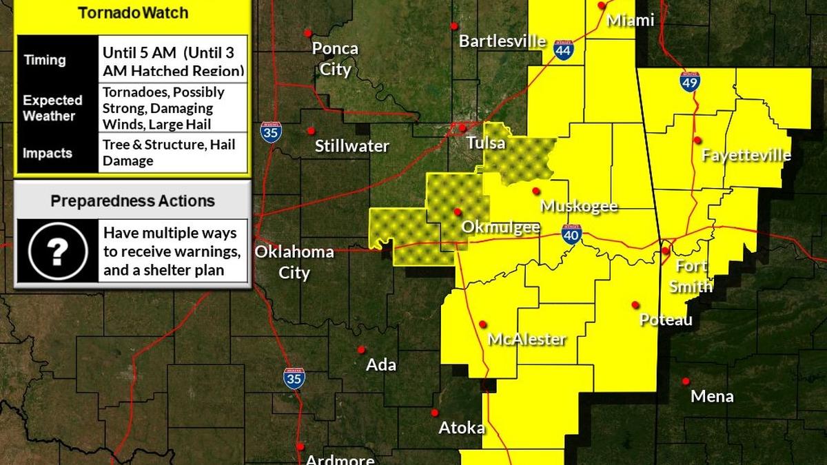Powerful storms bring tornadoes to Oklahoma, large hail to Kansas