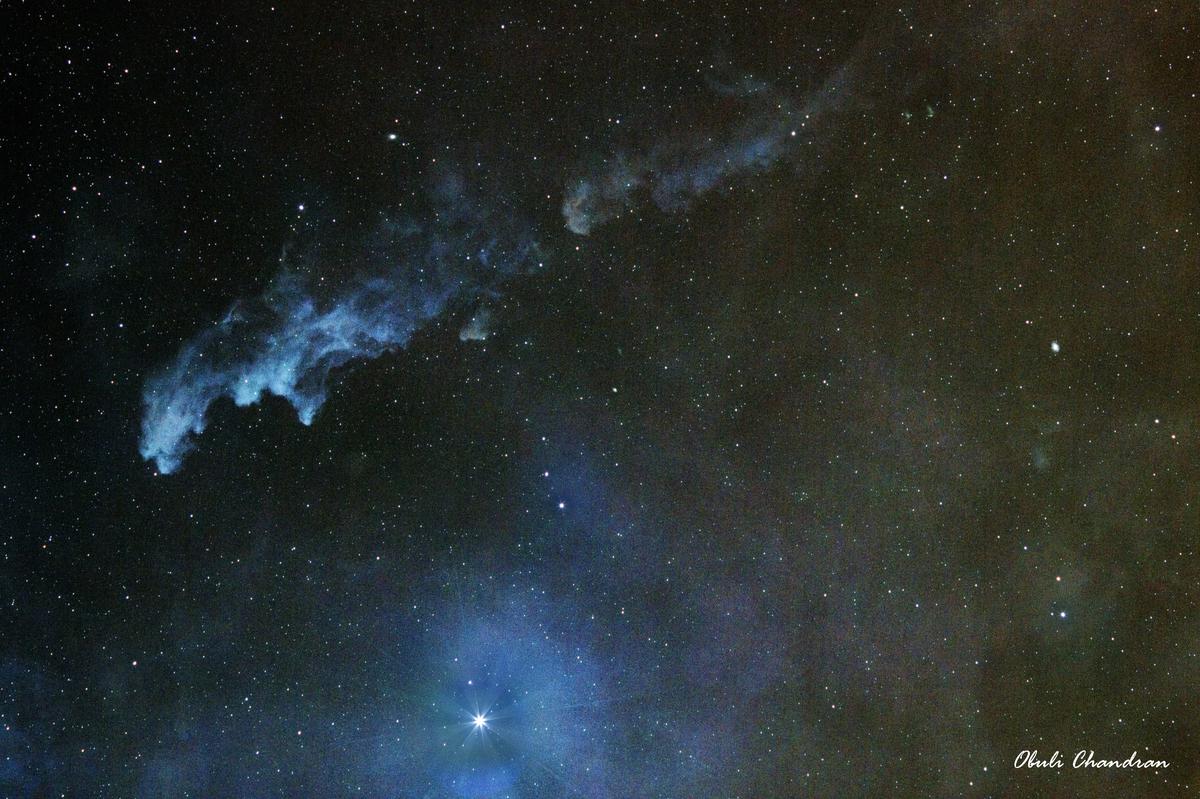 The witch head nebula, one of the brightest stars in the Orion Constellation at Hanle, Ladakh