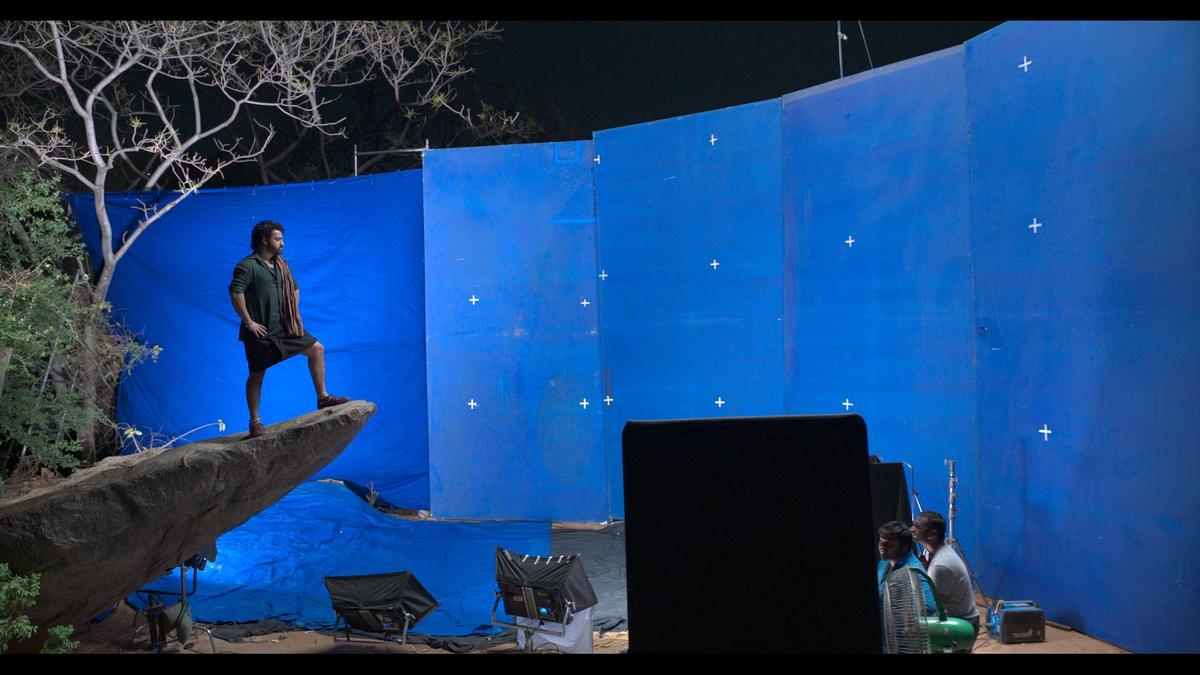 A glimpse of a shot featuring NTR Jr from ‘Devara’ prior to VFX A glimpse of a shot featuring NTR Jr from ‘Devara’ prior to VFX