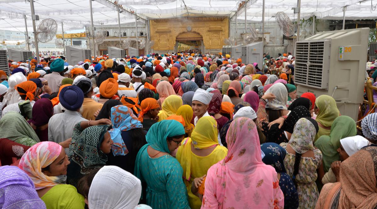 Devotees at the Golden Temple, Amritsar.