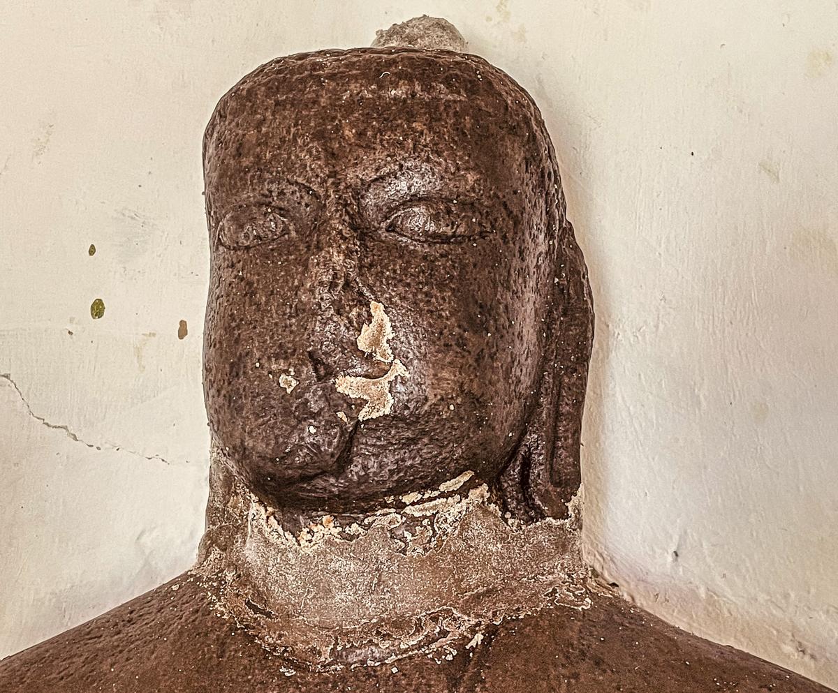 The Buddha statue inside the Buddha vihar in Keezh Velur in Nagapattinam district. The Buddha statue inside the Buddha vihar in Keezh Velur in Nagapattinam district.