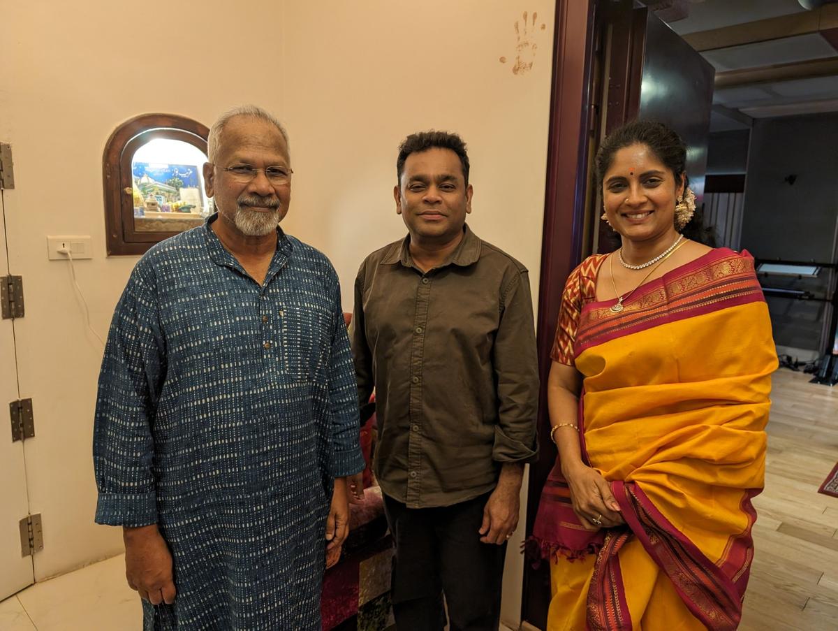Charulatha Mani with director Mani Ratnam and composer A.R. Rahman Charulatha Mani with director Mani Ratnam and composer A.R. Rahman