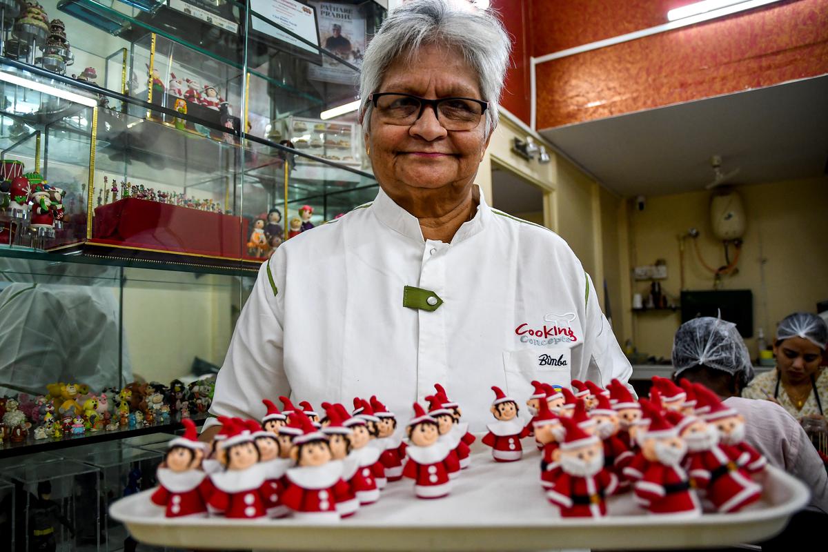 Bimba Nayak with Christmas-special treats at her kitchen in Mumbai. 