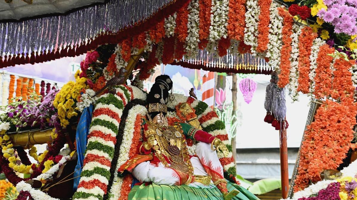 On palanquin and elephant, Goddess Padmavati showers blessings on devotees
