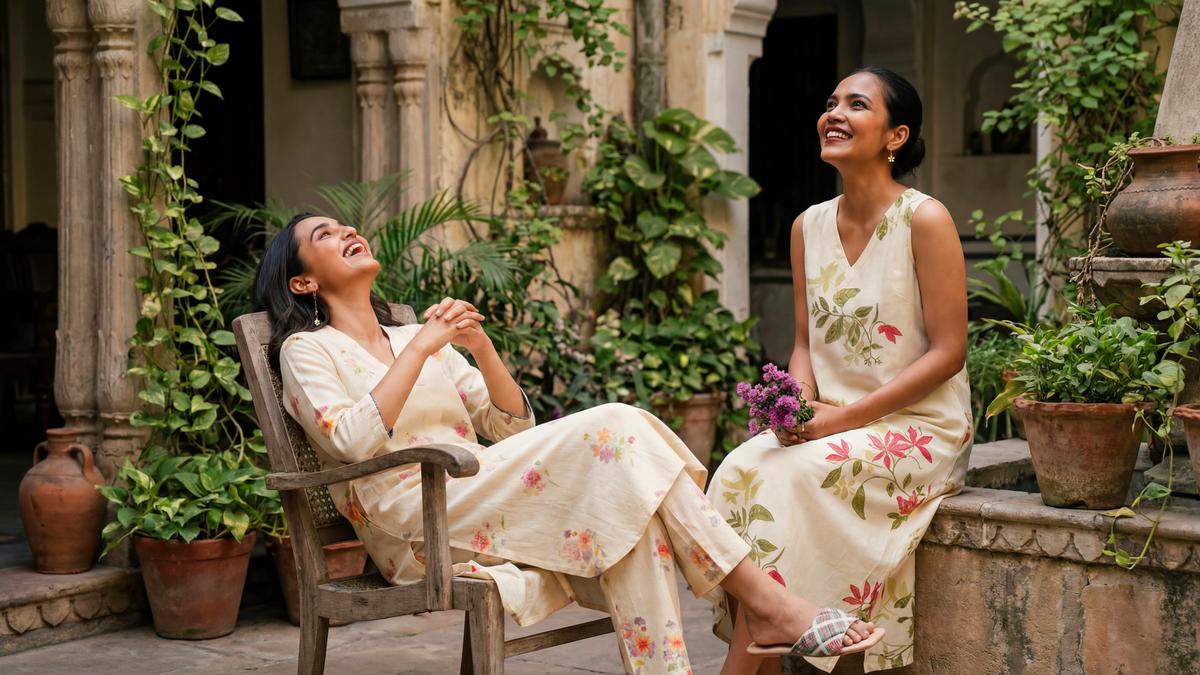 An English garden setting in apparel, jewellery, footwear, and accessories