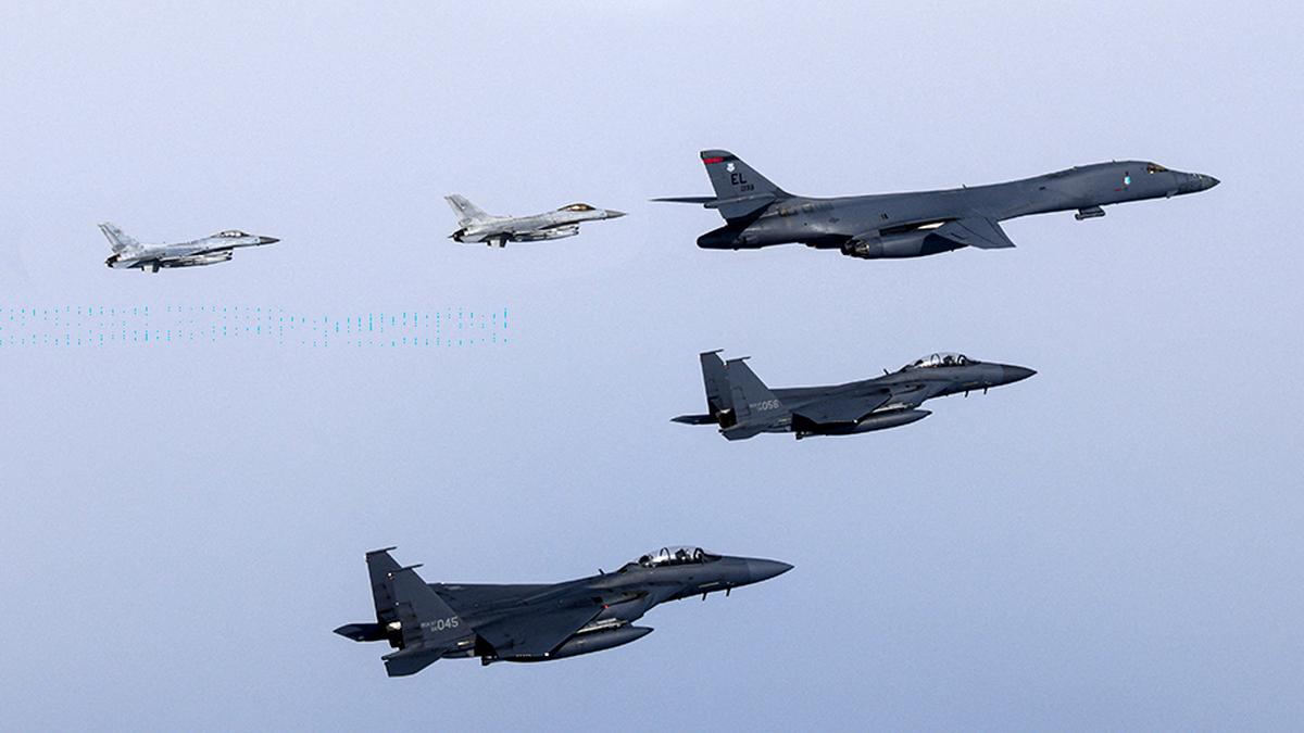 U.S. flies long-range bomber in drill with South Korea, Japan in reaction to the North’s missile test