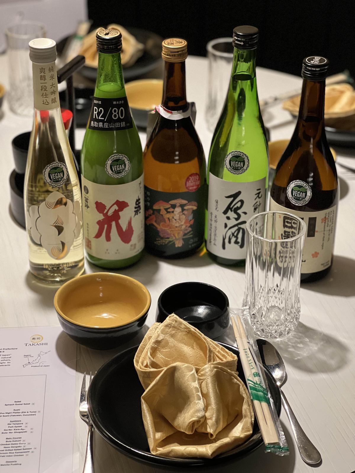 A multi-course dinner paired with Tottori prefecture Sakes at Takashi, New Delhi