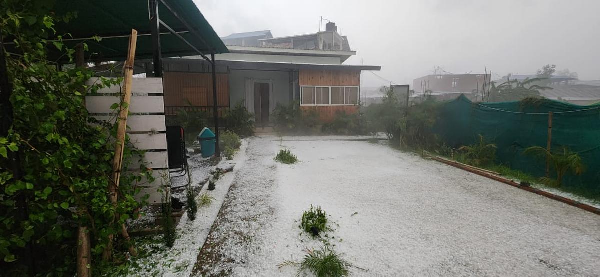 Heavy rains accompanied by a hailstorm lashed several parts of Manipur.