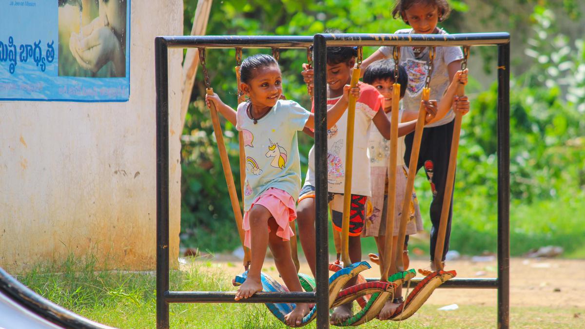 Tyres turn into colourful playgrounds in Anganwadis of Anakapalli district in Andhra Pradesh