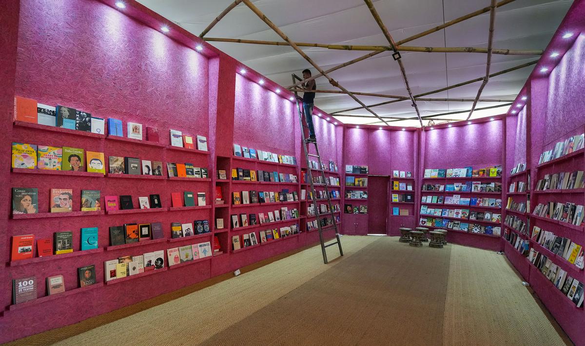 A pavilion of Spain at the International Kolkata Book Fair on January 30, 2023. 