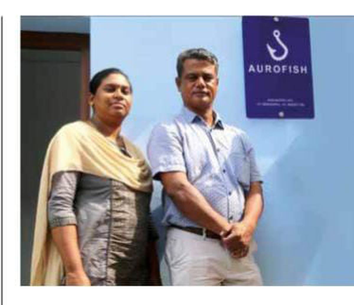 Muthu Vel and Anitha run Aurofish a seafood store at Muthiyalpet in Puducherry