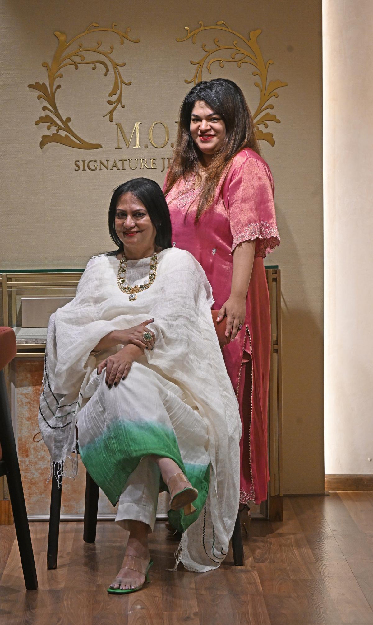 Asha Sebastian Mattathil with her daughter, and designer, Tiya Neil Karikkassery at her jewellery studio MOD 