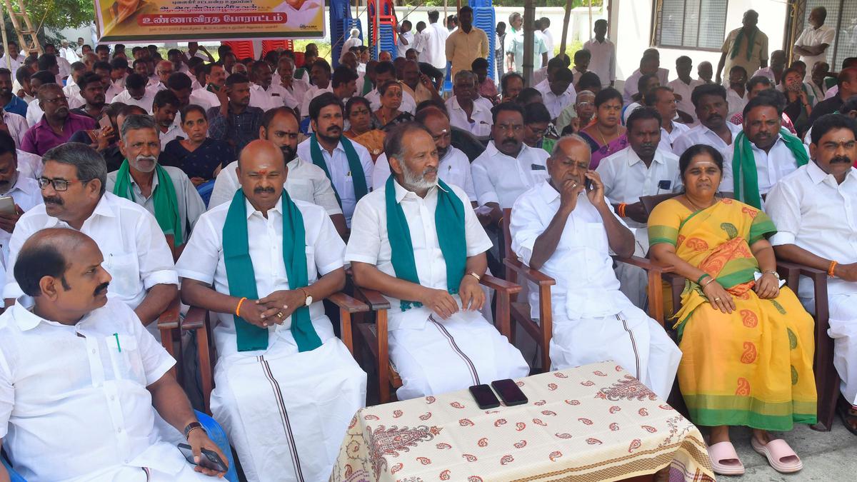 AIADMK MLA stages hunger strike against NLCIL’s move to take over fertile farm lands for its expansion activities