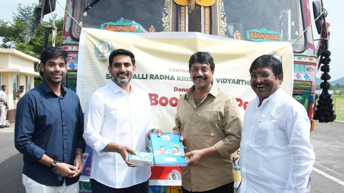 KLSR Infratech donates 1 lakh notebooks and pens for government schools in A.P.
