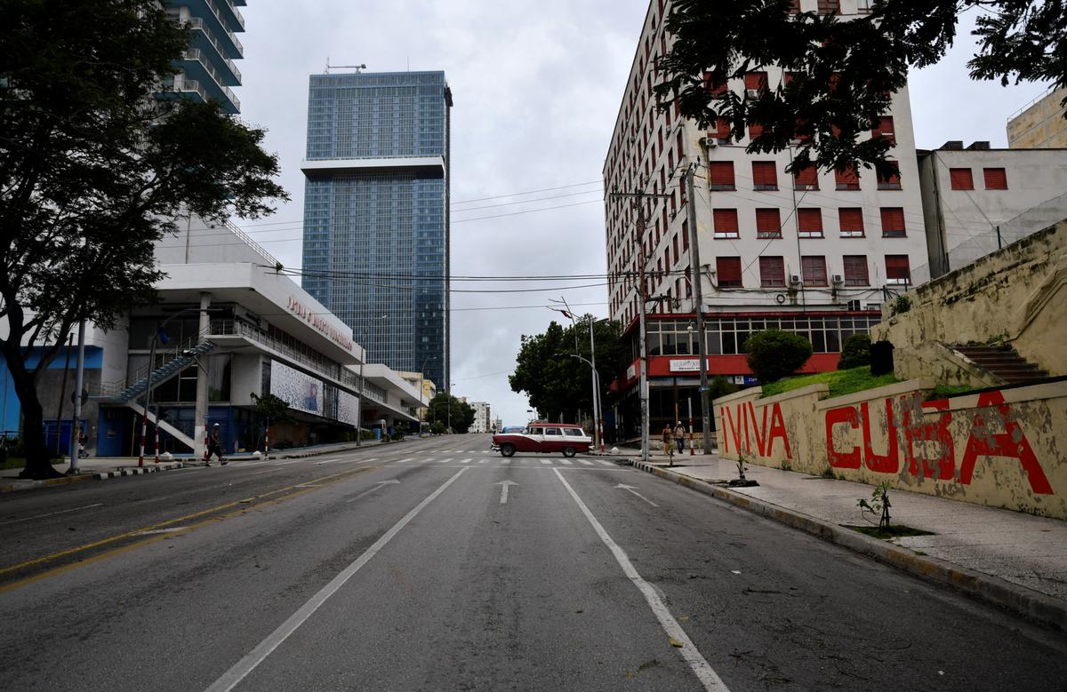 A vintage car drives on a street after state-run media earlier on Saturday reported the national grid had collapsed for a second time in 24 hours, in Havana, Cuba on October 19, 2024.  