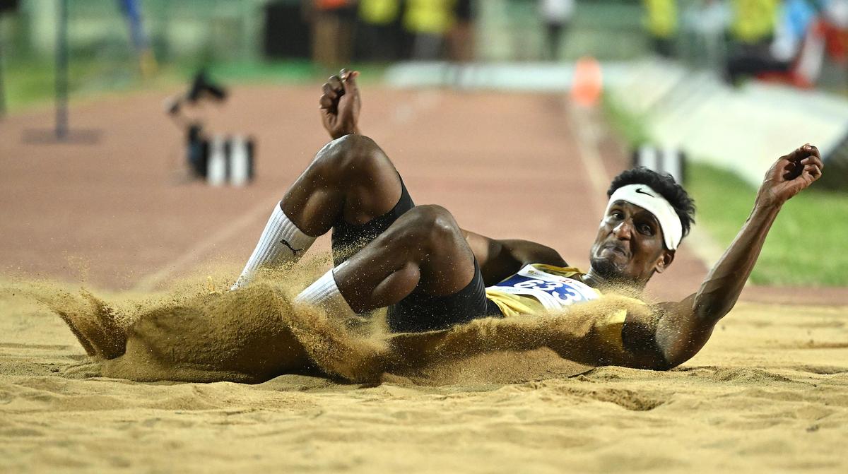 Dominant: Praveen recorded 17.08m to ensure victory over Aboobacker (16.63).