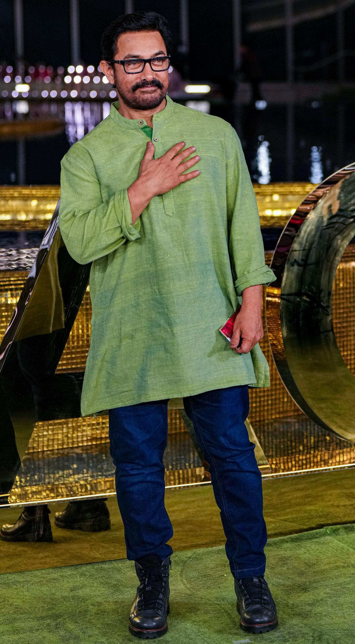 Bollywood actor Aamir Khan during the inauguration of Nita Mukesh Ambani Cultural 