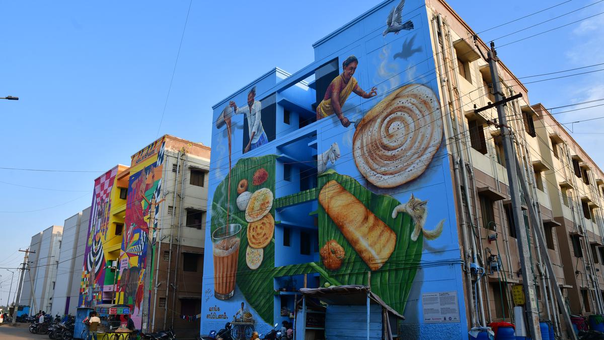 Watch | Paintings of dosas, filter coffee and the like have transformed this Coimbatore housing locality