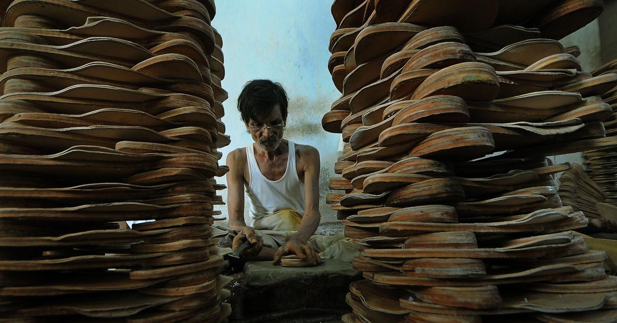 Crafting a Kolhapuri chappal is a labour-intensive process