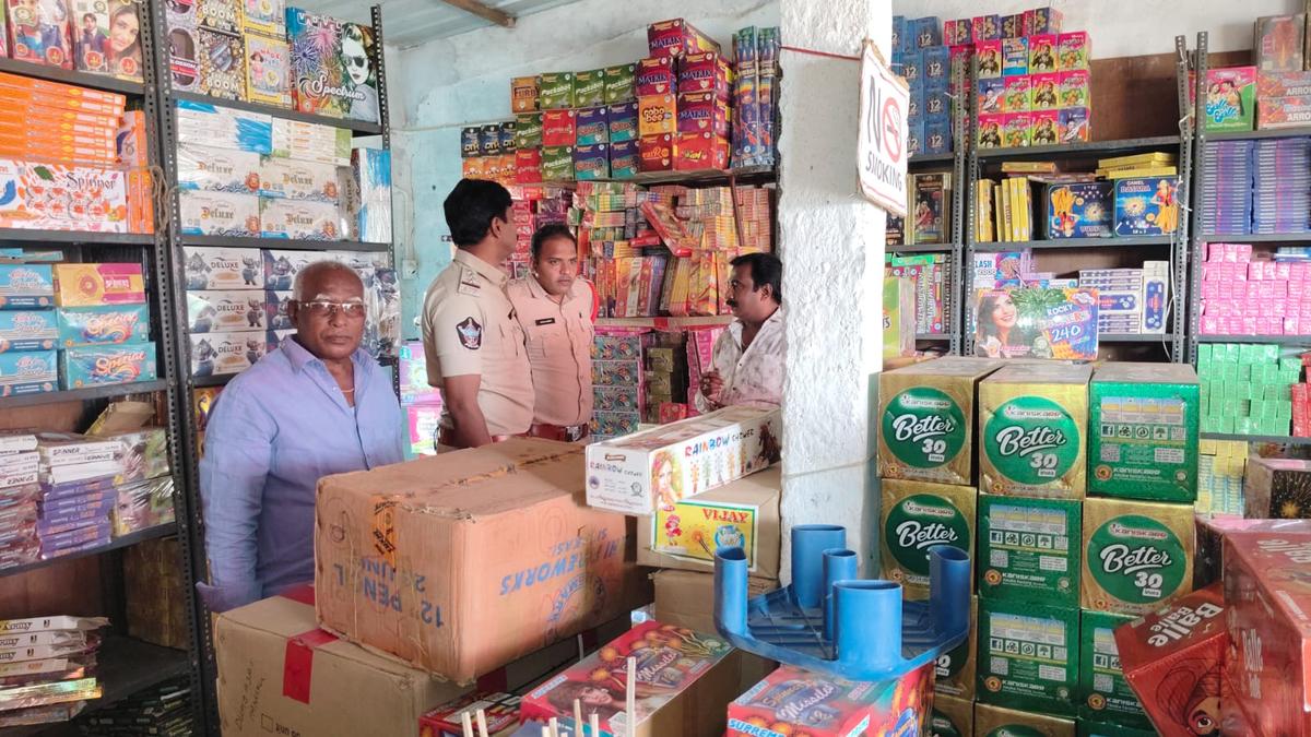 Police raid firecracker shops in Nuzvid, Jangareddygudem in Eluru district