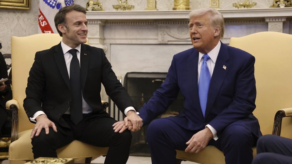 Macron interrupts as Trump says ‘Europe merely loaning money to Ukraine’