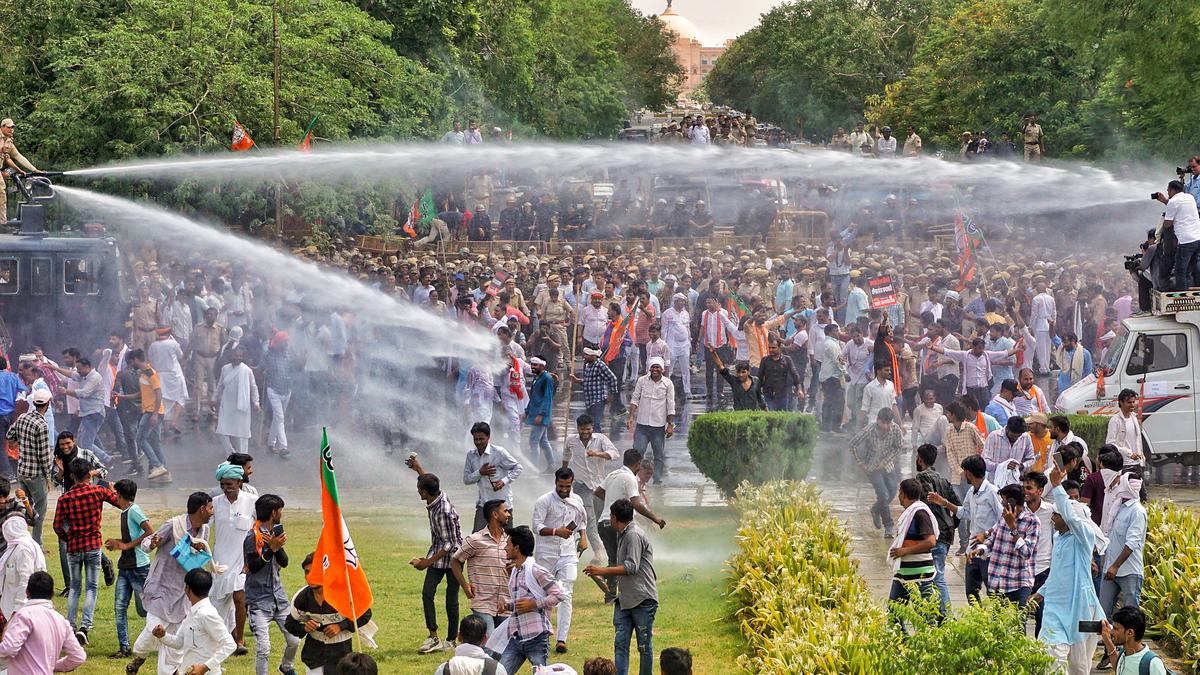 BJP stages protest over graft, exam paper leaks in Jaipur 