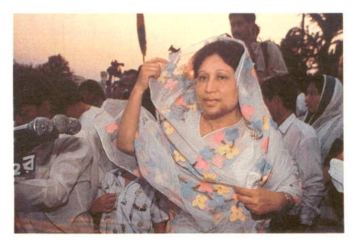 Begum Khaleda Zia at a Bangladesh Nationalist Party rally 