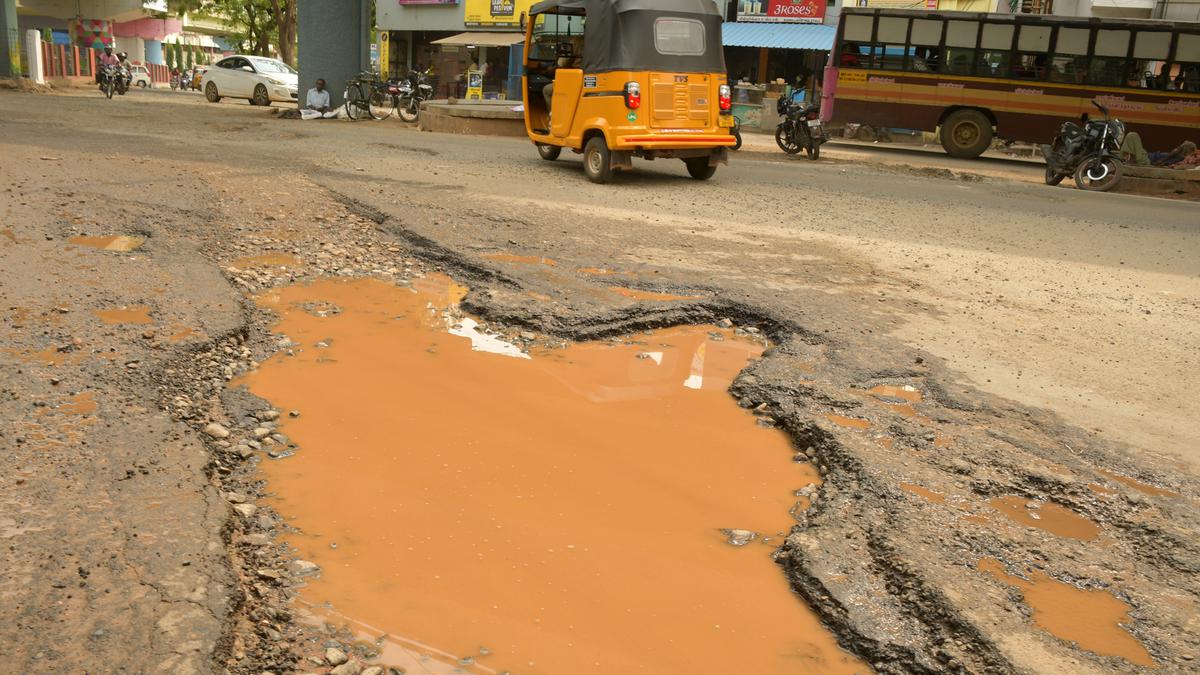 Poor condition of roads in many parts of Tiruchi give a nightmarish experience to residents